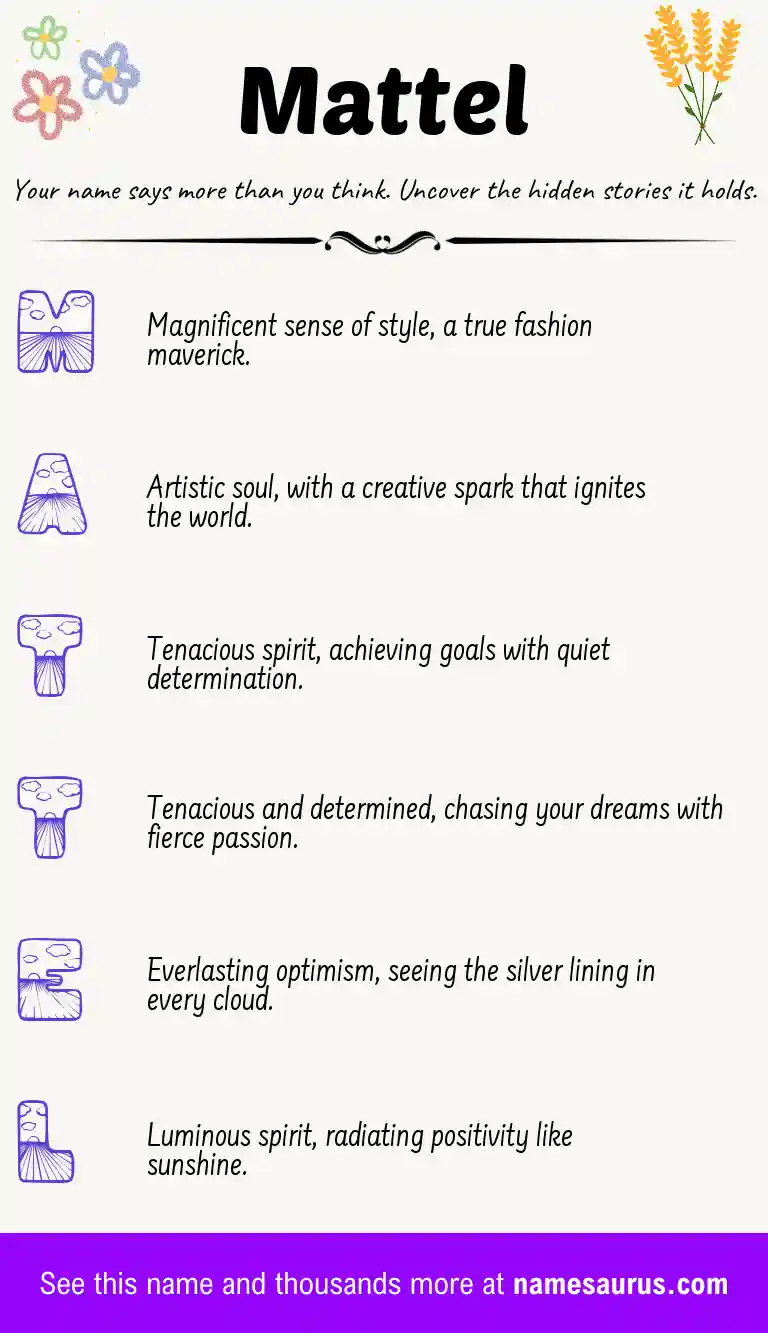 Acrostic poem about Mattel.