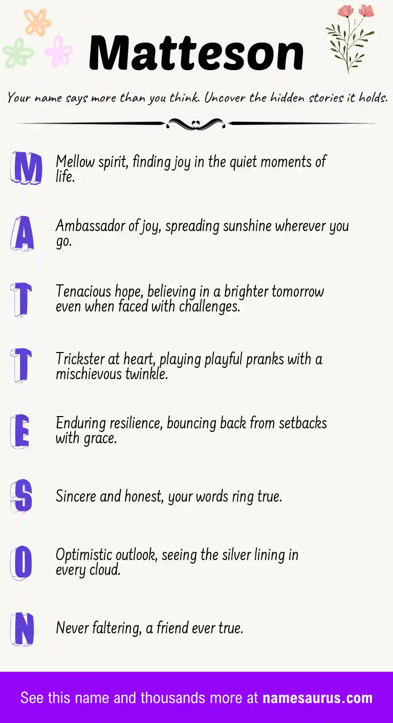 Acrostic poem about Matteson.