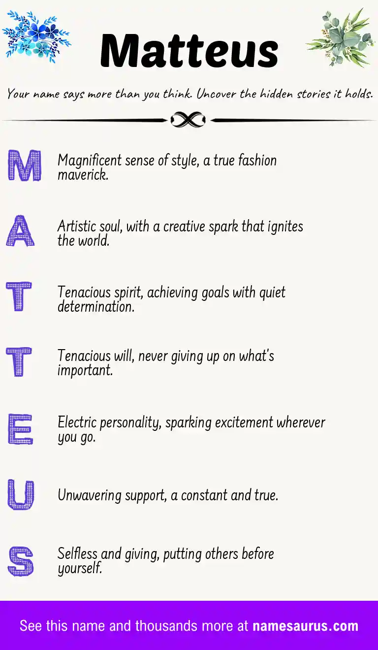 Acrostic poem about Matteus.