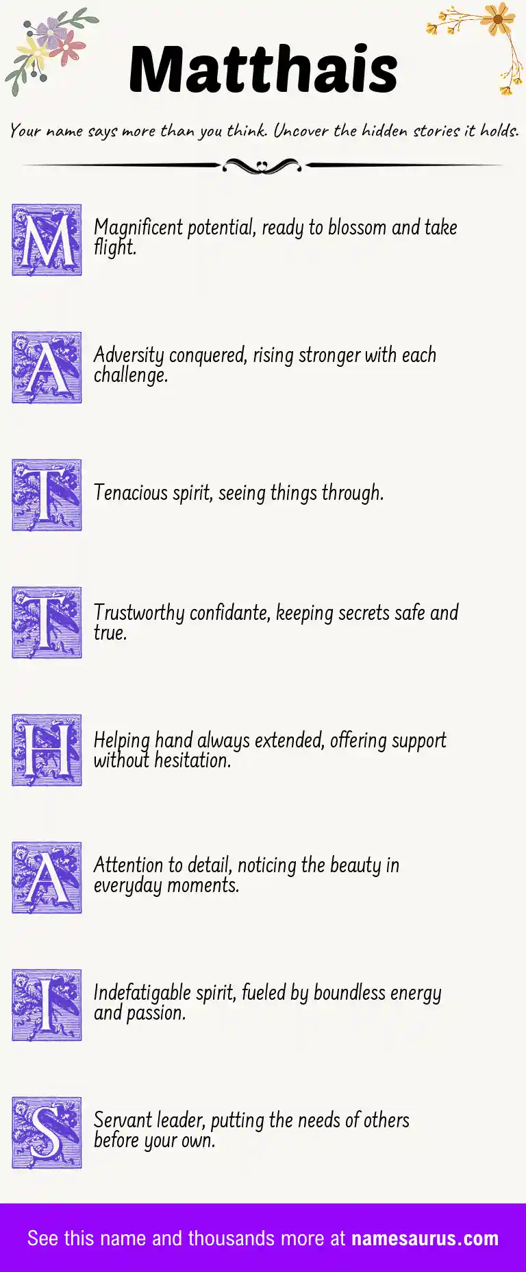 Acrostic poem about Matthais.