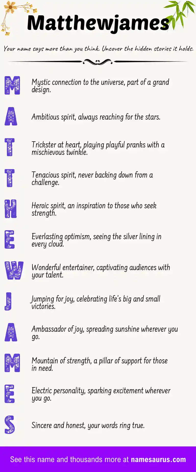 Acrostic poem about Matthewjames.