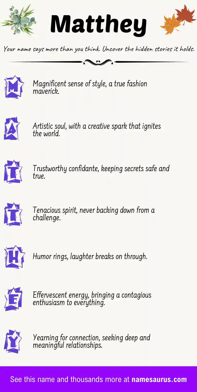 Acrostic poem about Matthey.