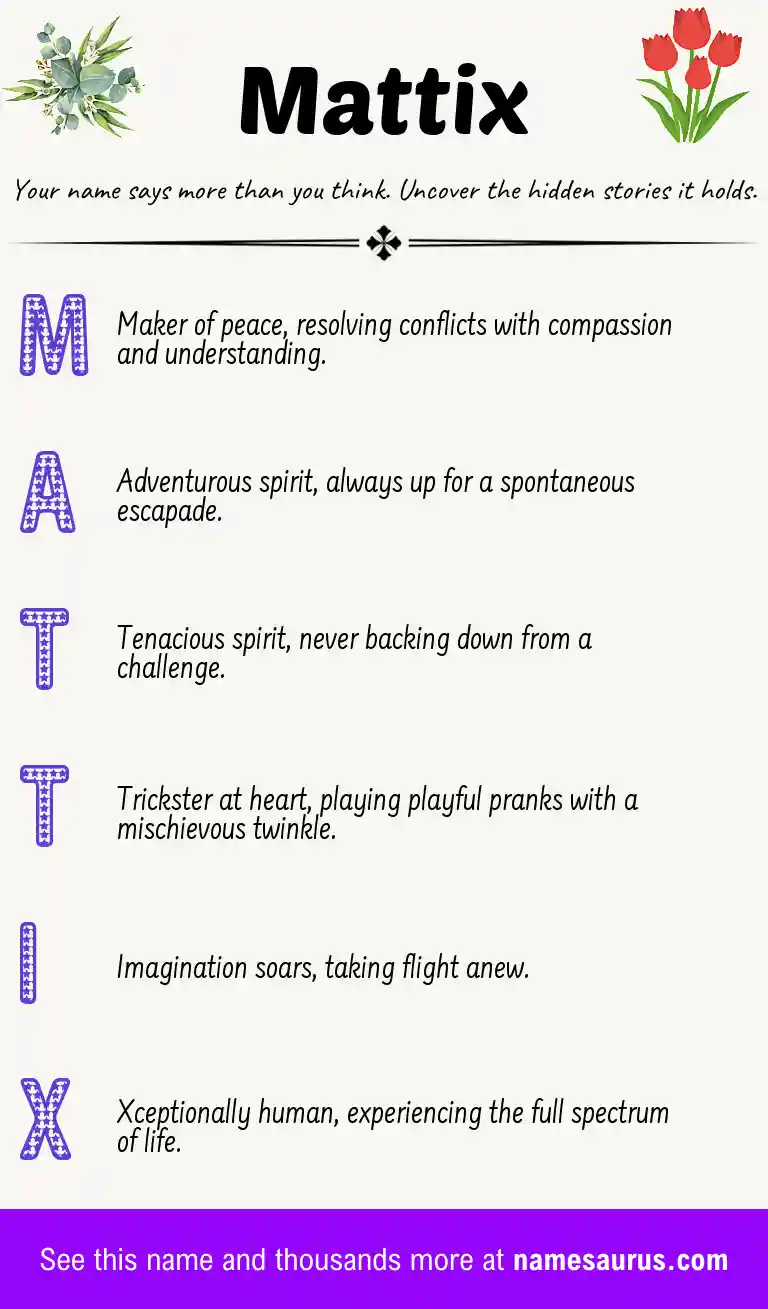 Acrostic poem about Mattix.