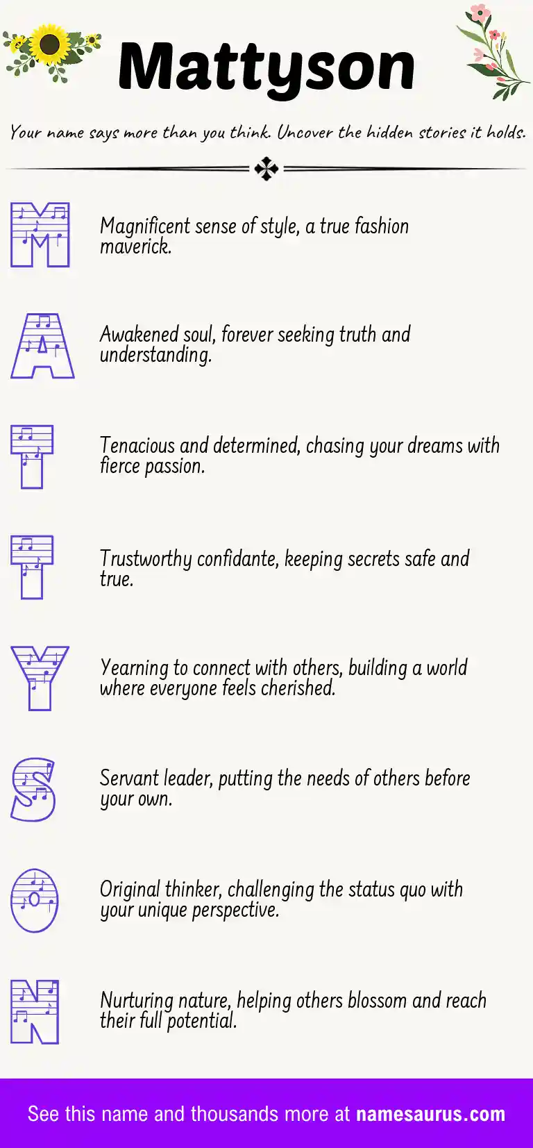 Acrostic poem about Mattyson.