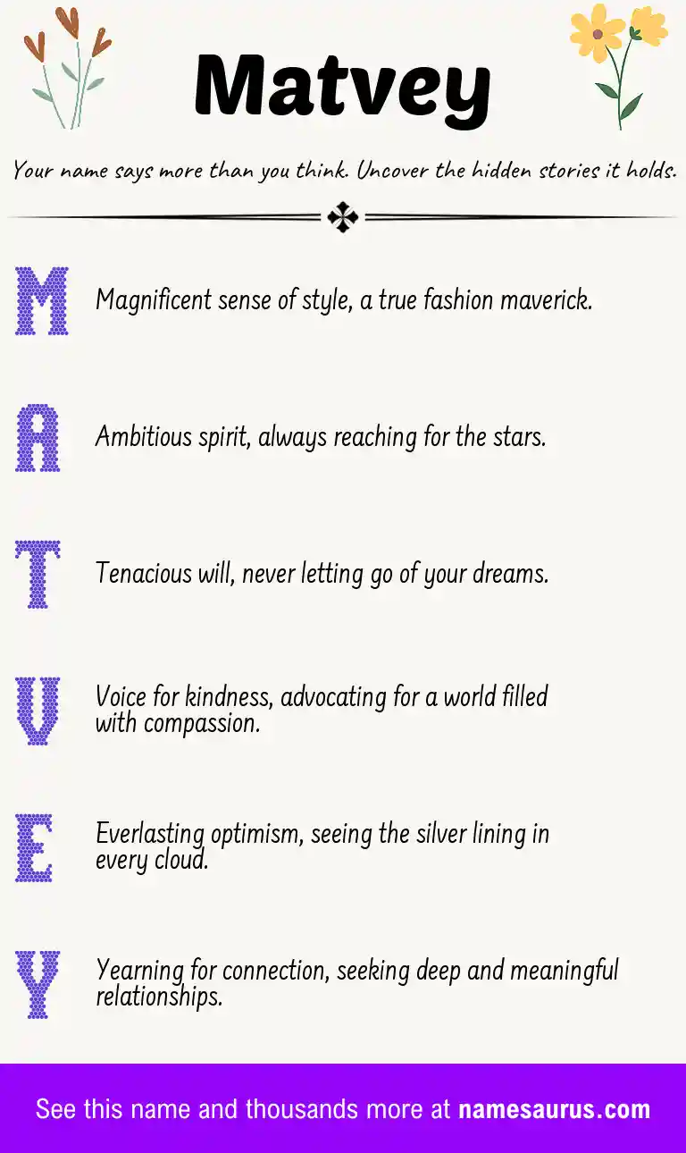 Acrostic poem about Matvey.