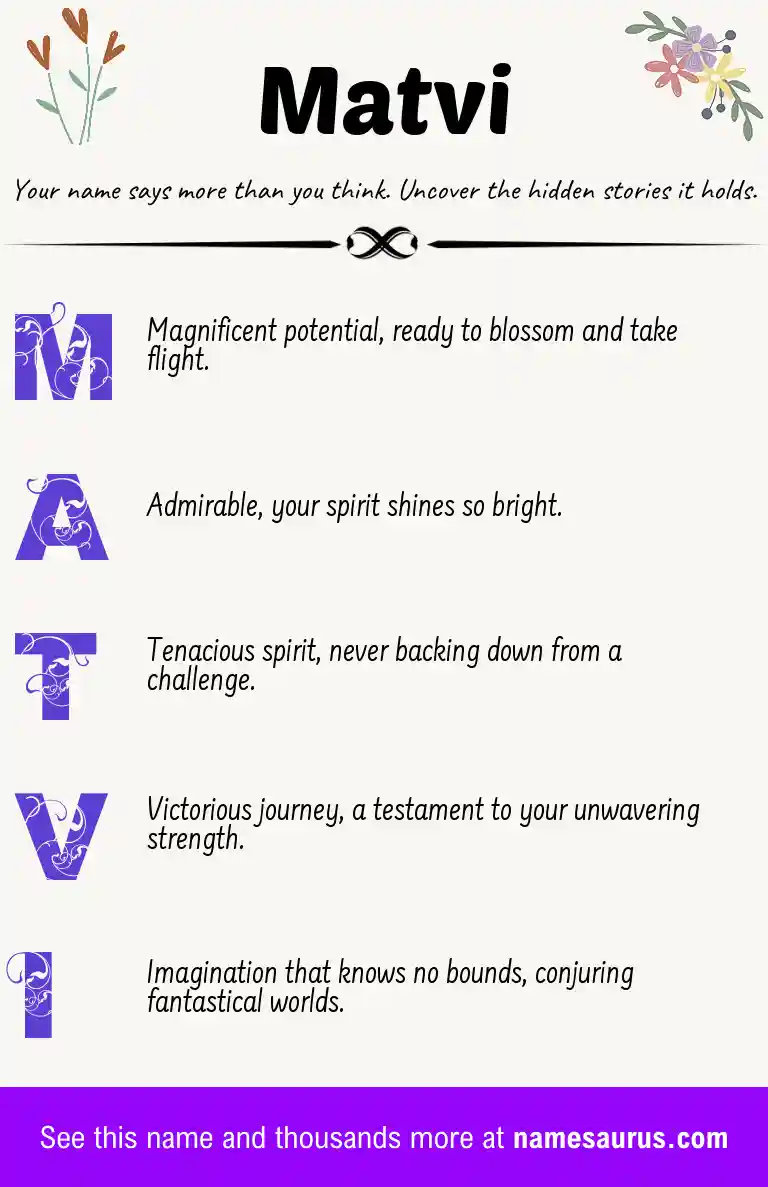 Acrostic poem about Matvi.