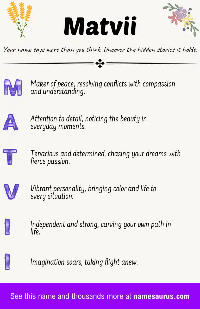 Acrostic poem about Matvii.