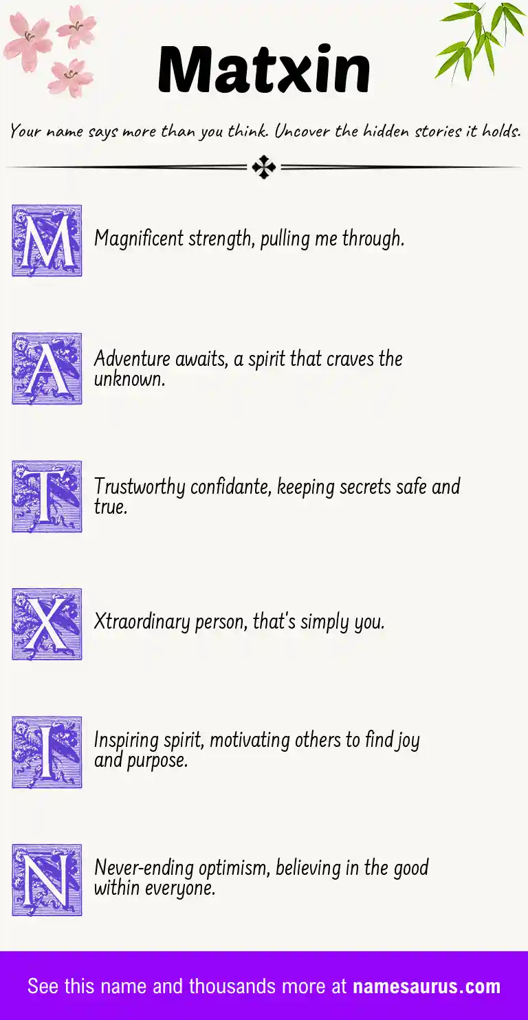 Acrostic poem about Matxin.