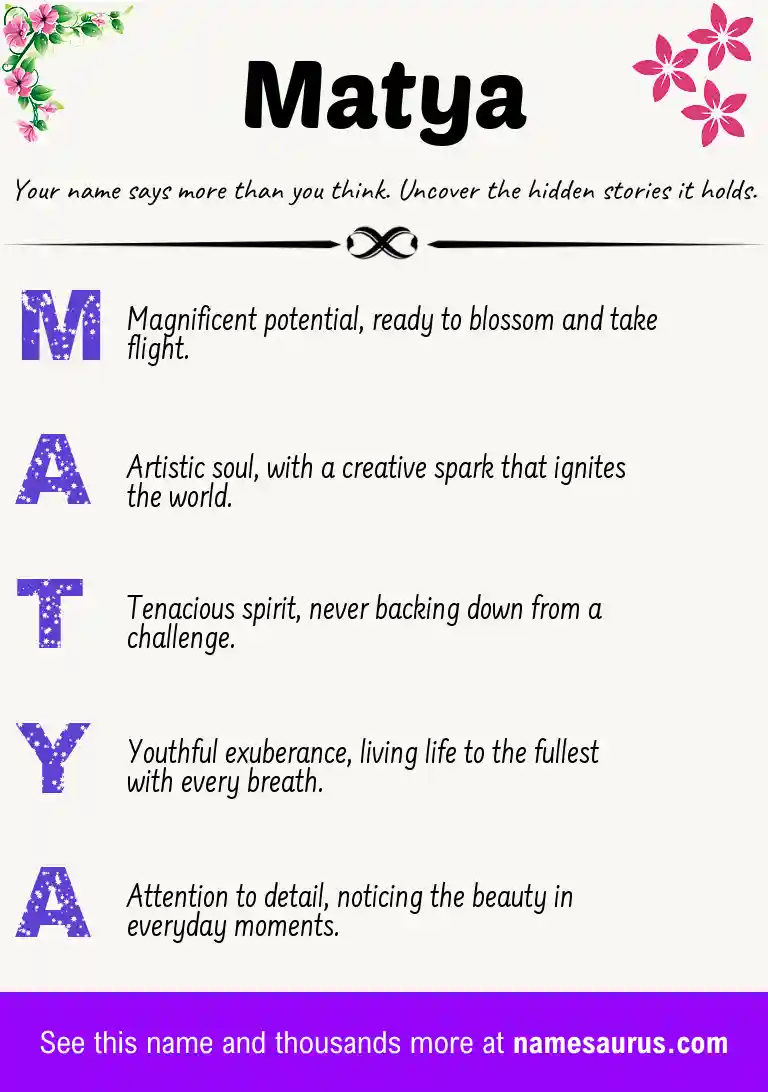 Acrostic poem about Matya.
