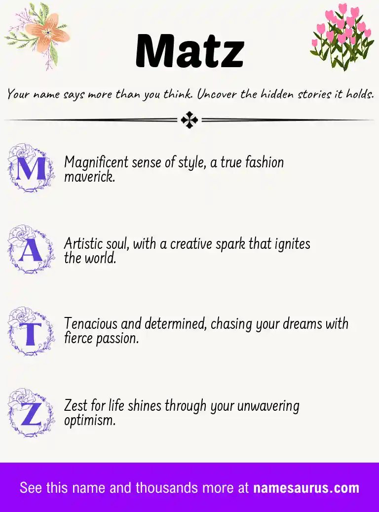 Acrostic poem about Matz.