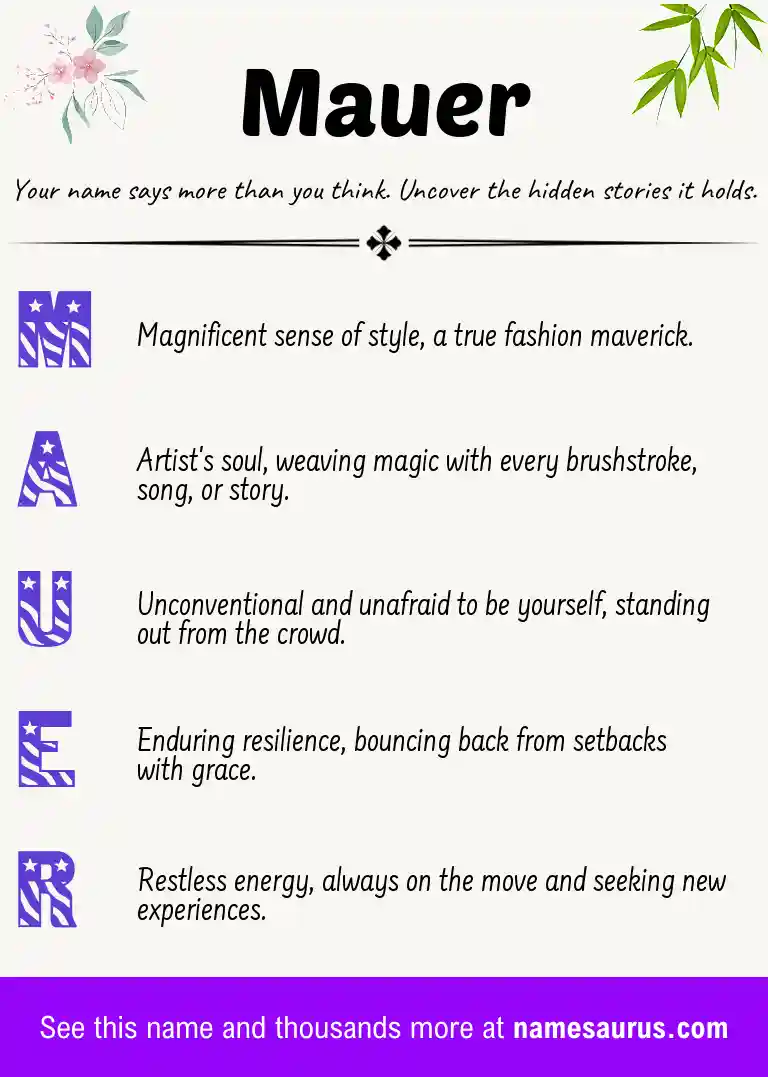 Acrostic poem about Mauer.