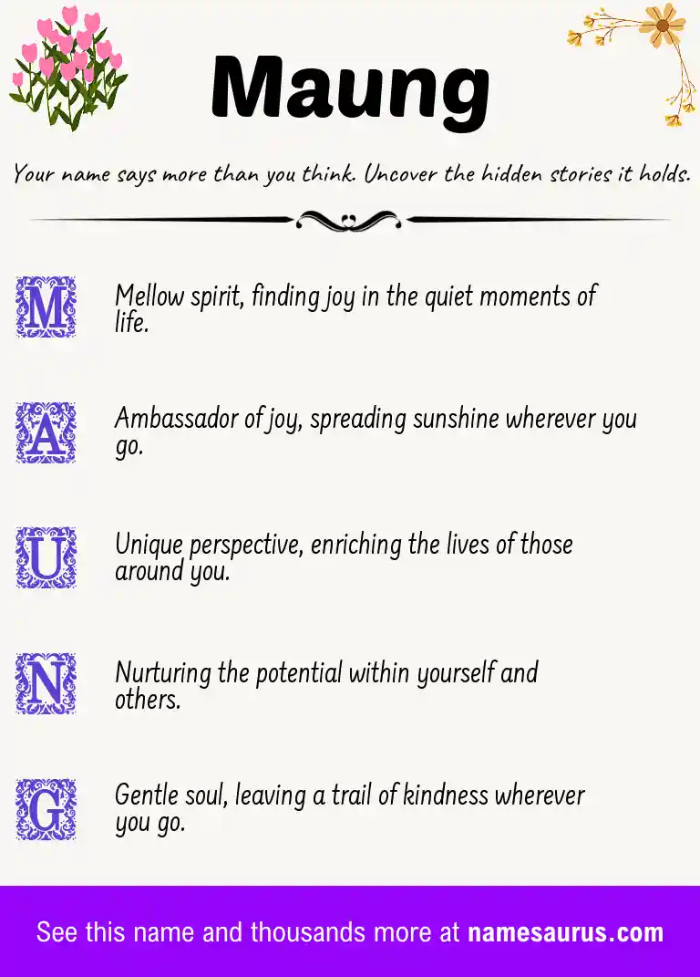 Acrostic poem about Maung.