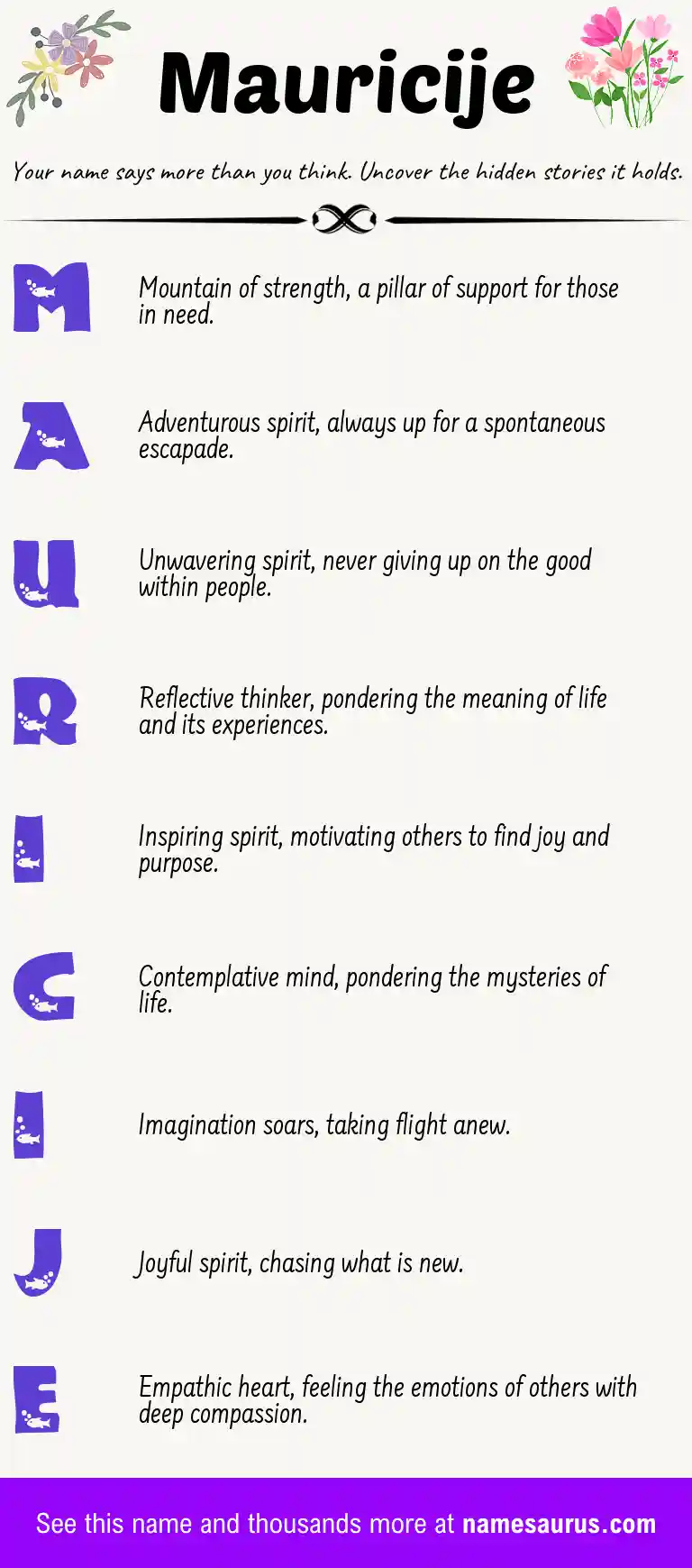 Acrostic poem about Mauricije.