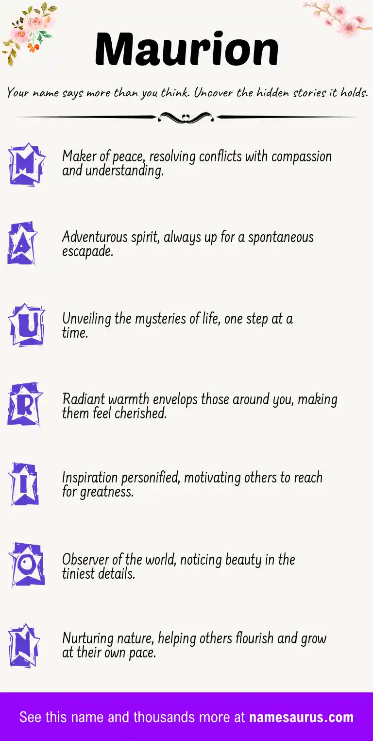 Acrostic poem about Maurion.