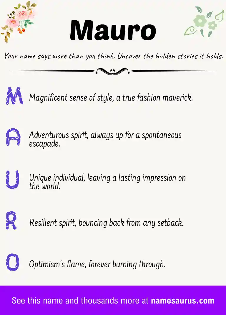 Acrostic poem about Mauro.