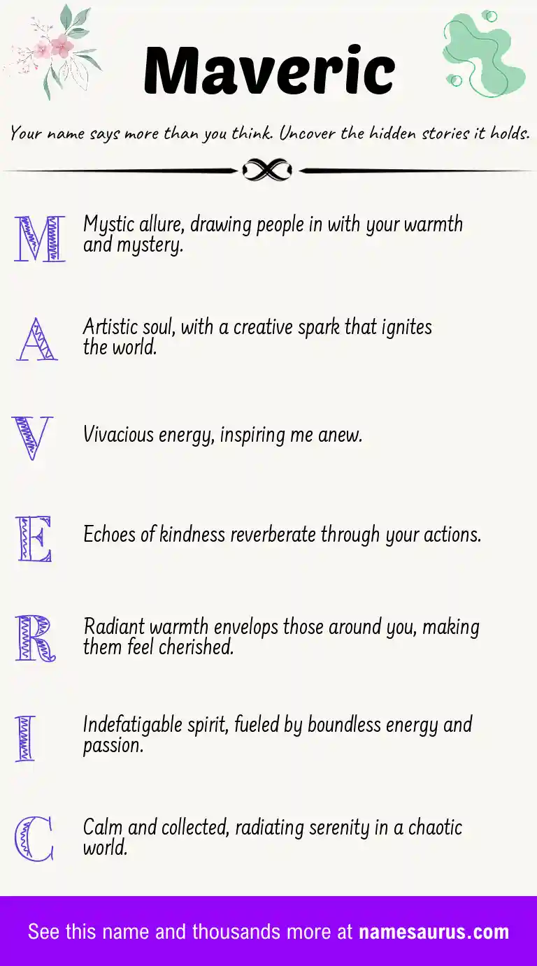 Acrostic poem about Maveric.