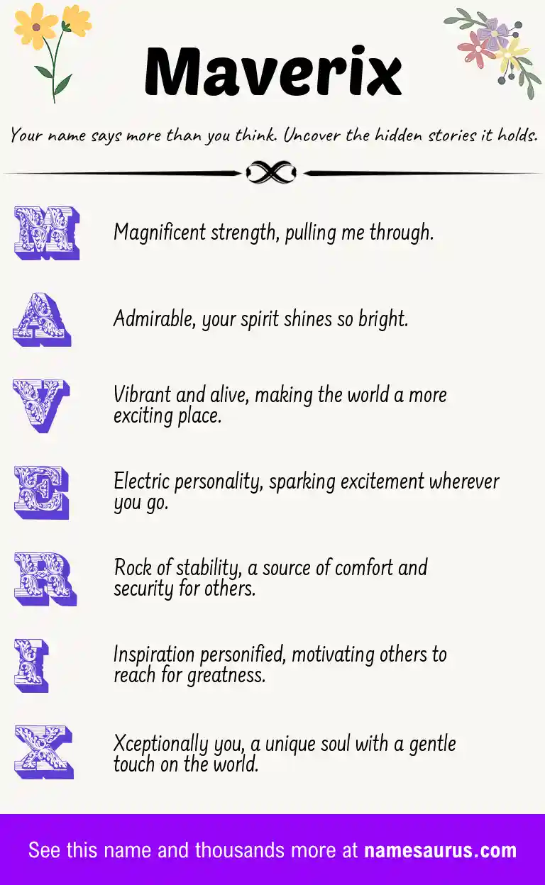 Acrostic poem about Maverix.