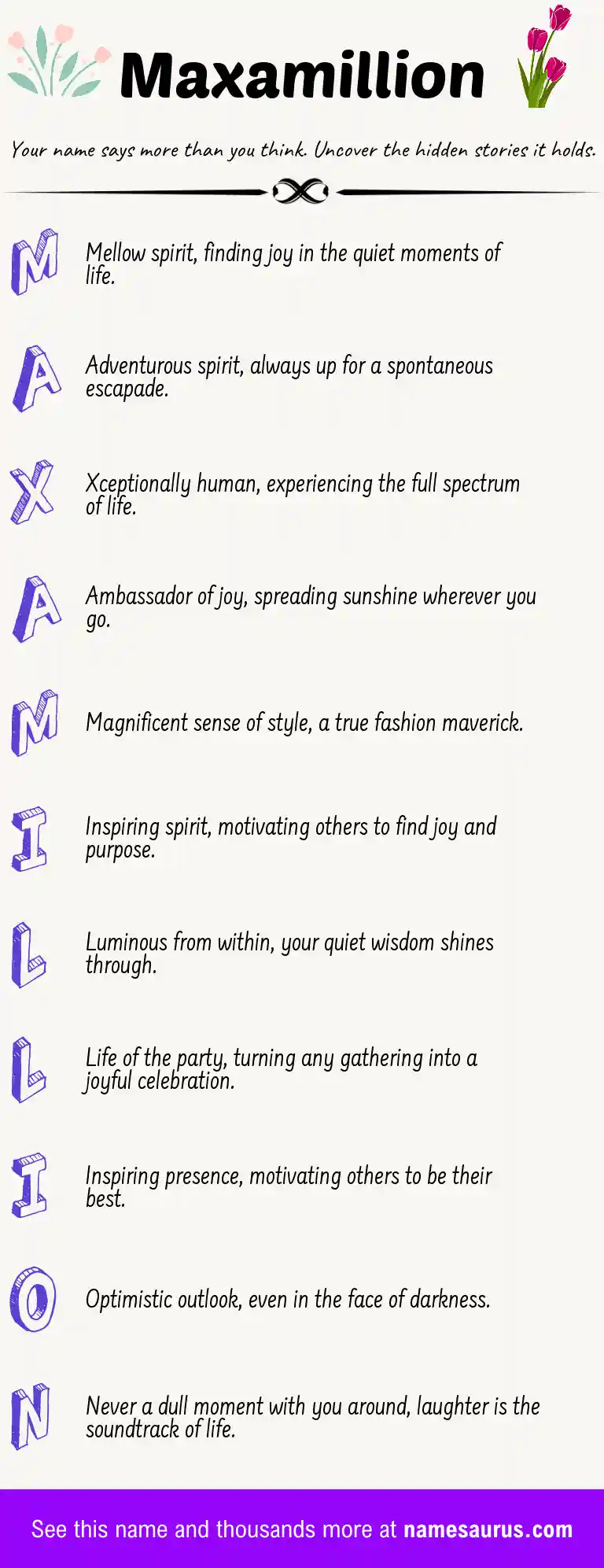 Acrostic poem about Maxamillion.