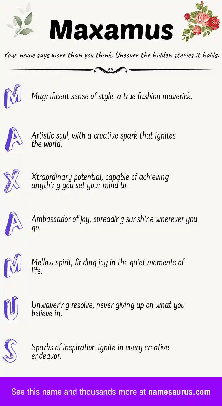 Acrostic poem about Maxamus.