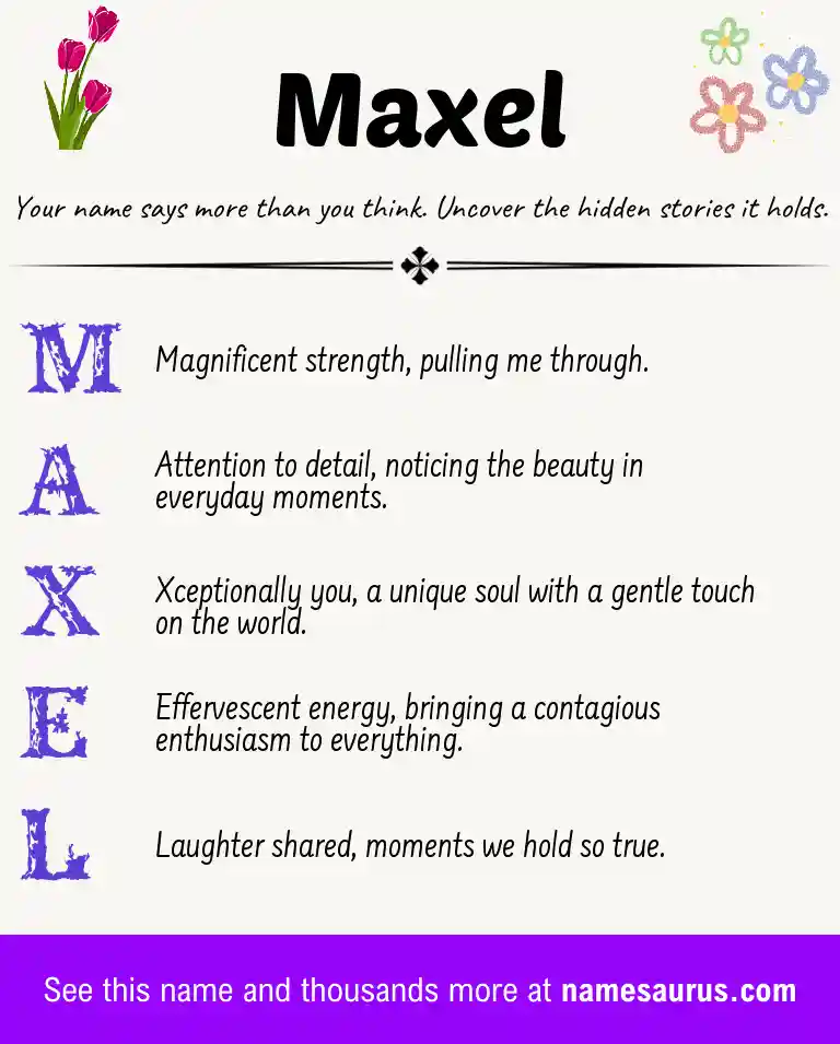 Acrostic poem about Maxel.