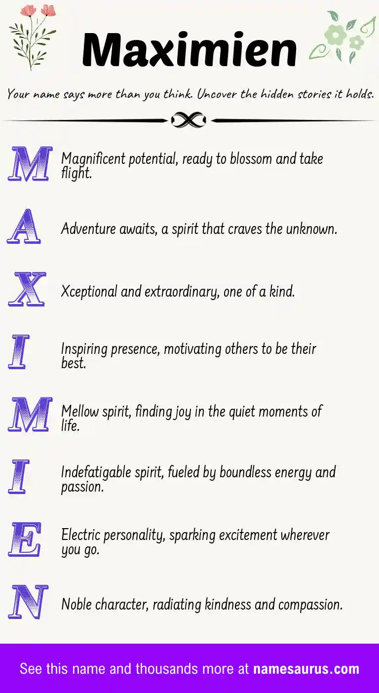 Acrostic poem about Maximien.