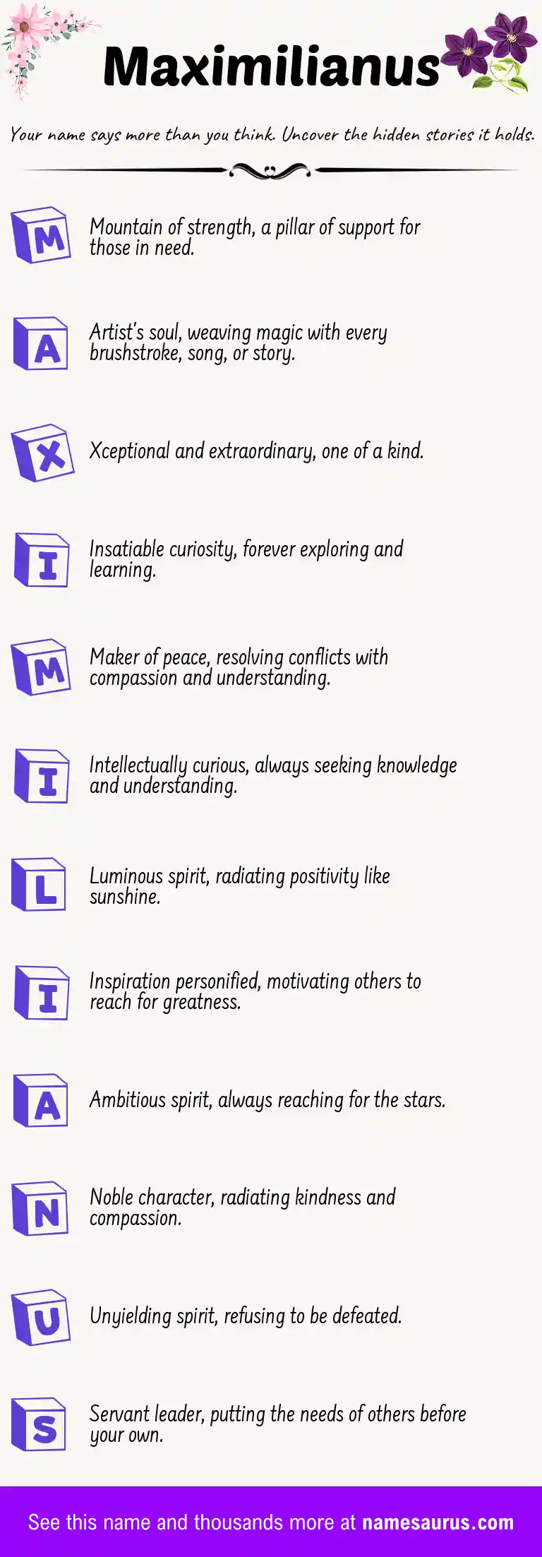 Acrostic poem about Maximilianus.