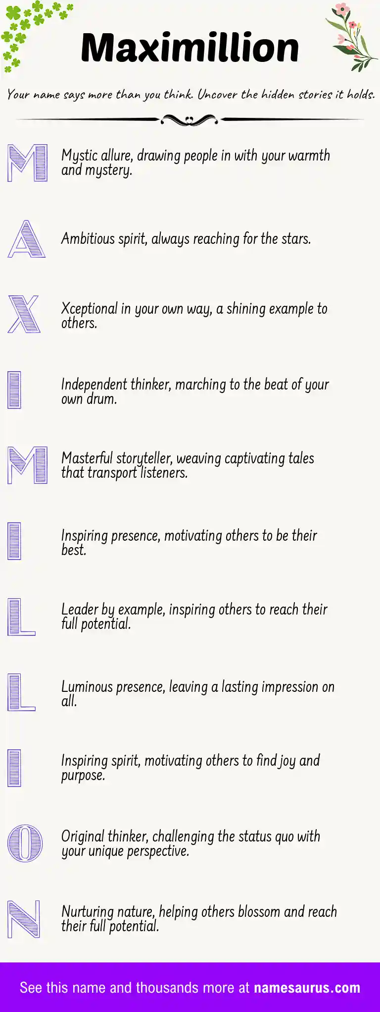 Acrostic poem about Maximillion.