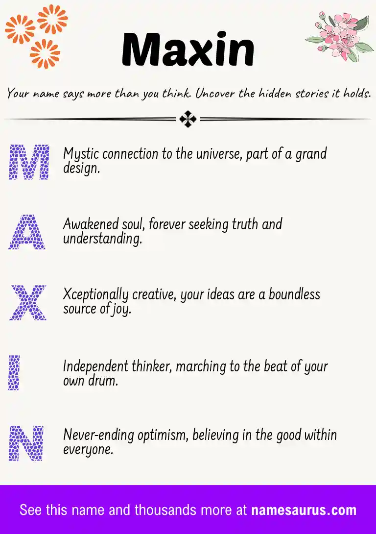 Acrostic poem about Maxin.