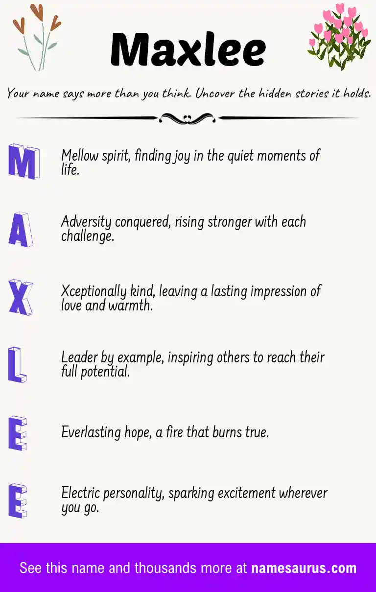 Acrostic poem about Maxlee.