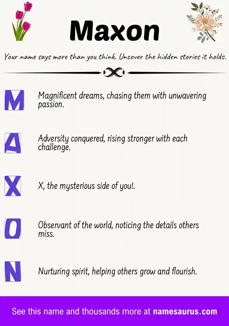 Acrostic poem about Maxon.
