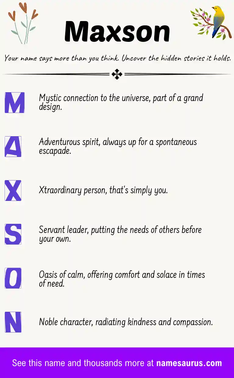 Acrostic poem about Maxson.