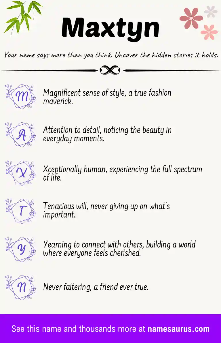 Acrostic poem about Maxtyn.