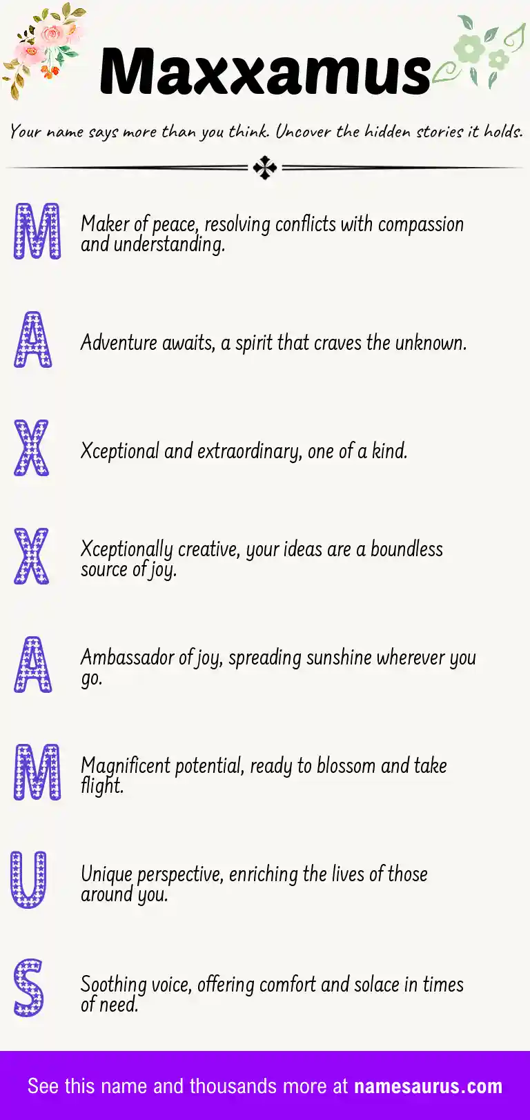 Acrostic poem about Maxxamus.