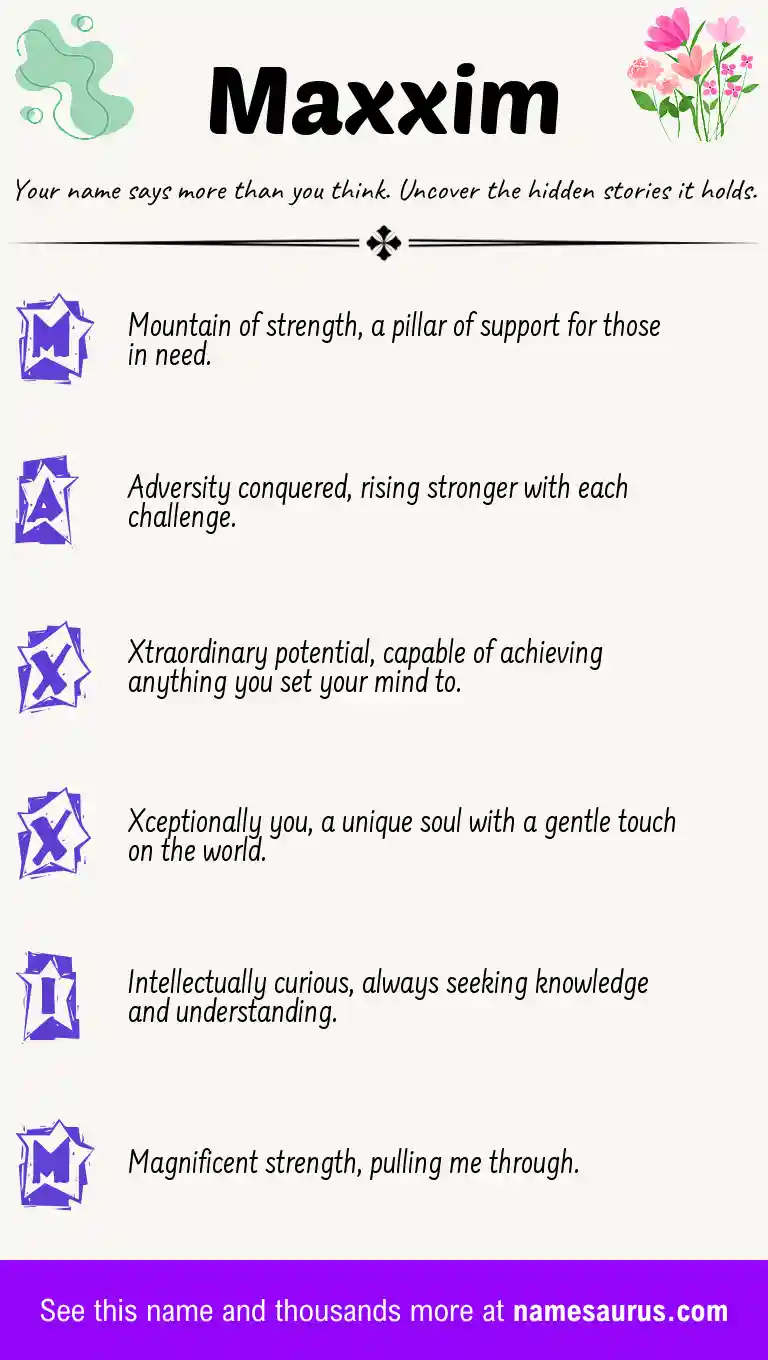 Acrostic poem about Maxxim.