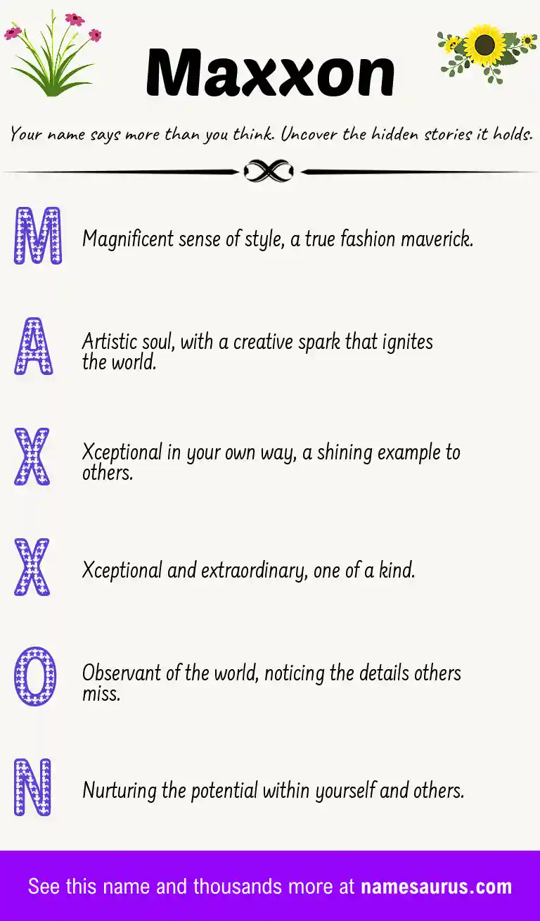 Acrostic poem about Maxxon.