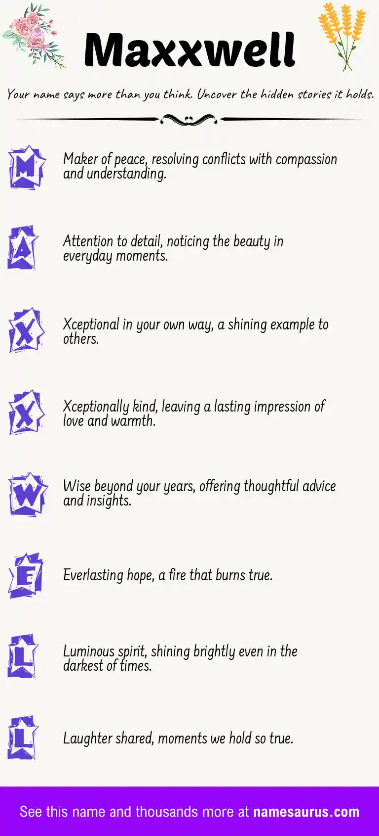 Acrostic poem about Maxxwell.