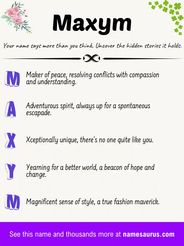 Acrostic poem about Maxym.
