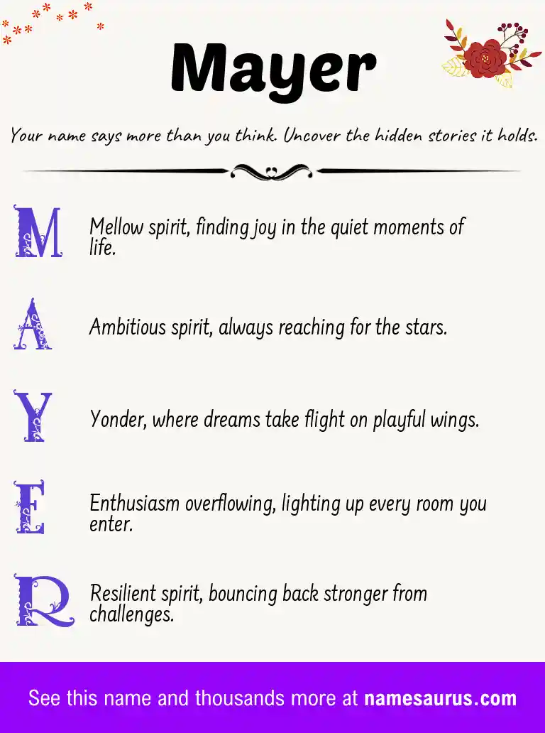 Acrostic poem about Mayer.