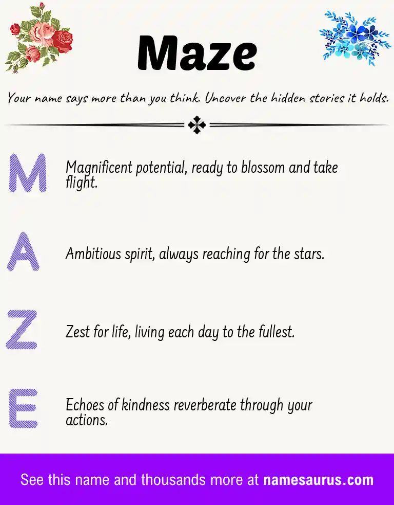 Acrostic poem about Maze.