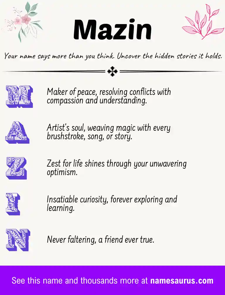 Acrostic poem about Mazin.