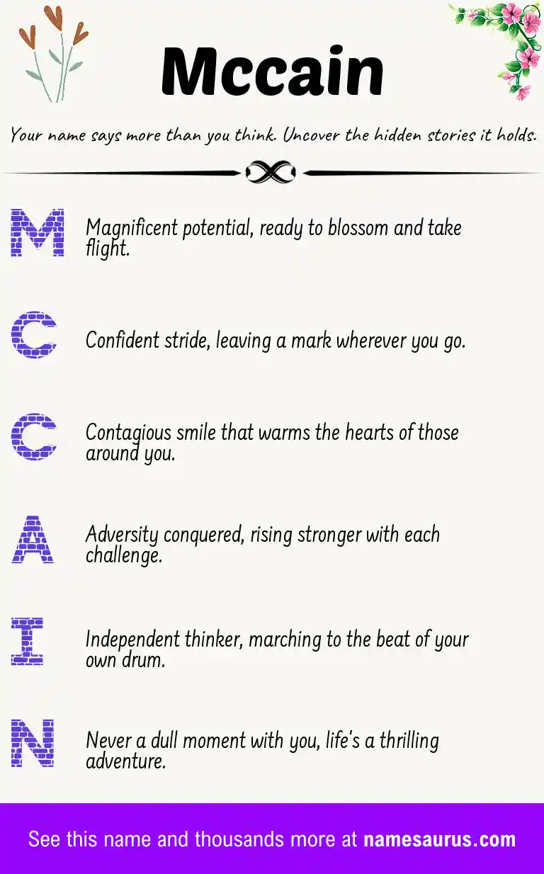Acrostic poem about Mccain.