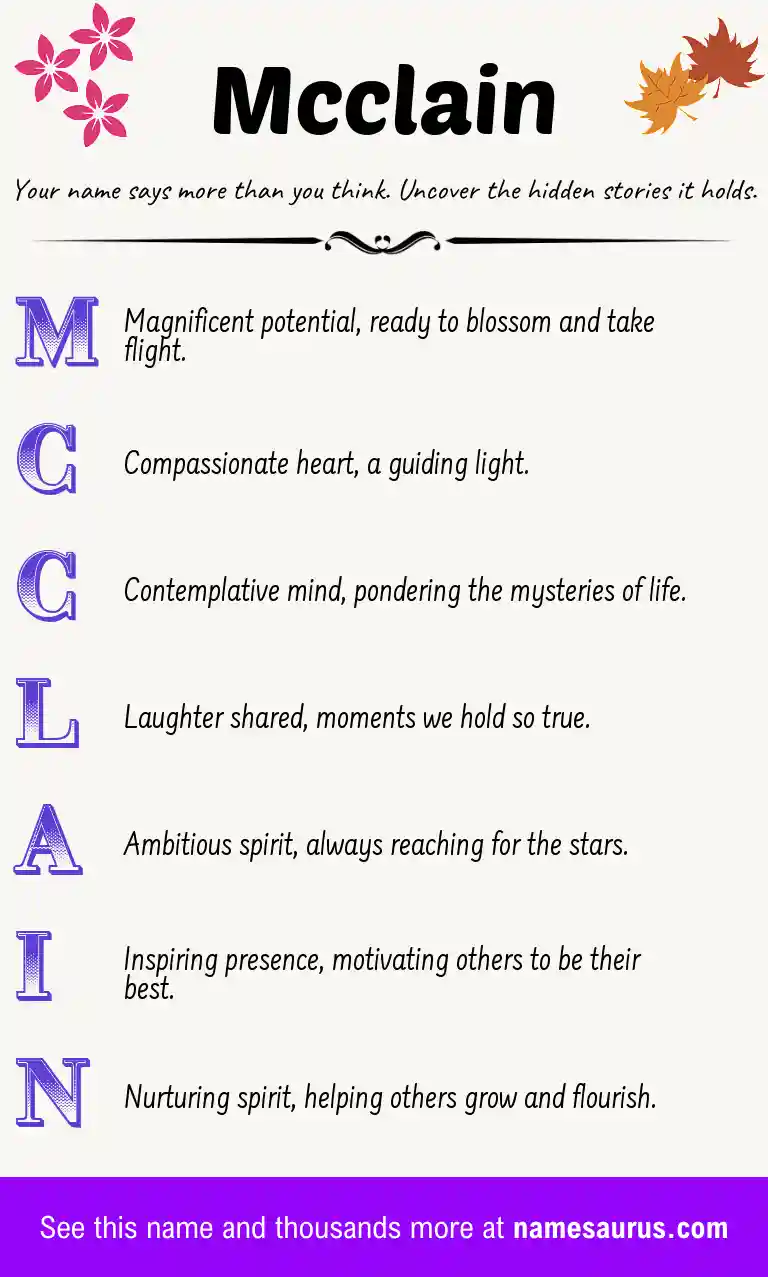 Acrostic poem about Mcclain.