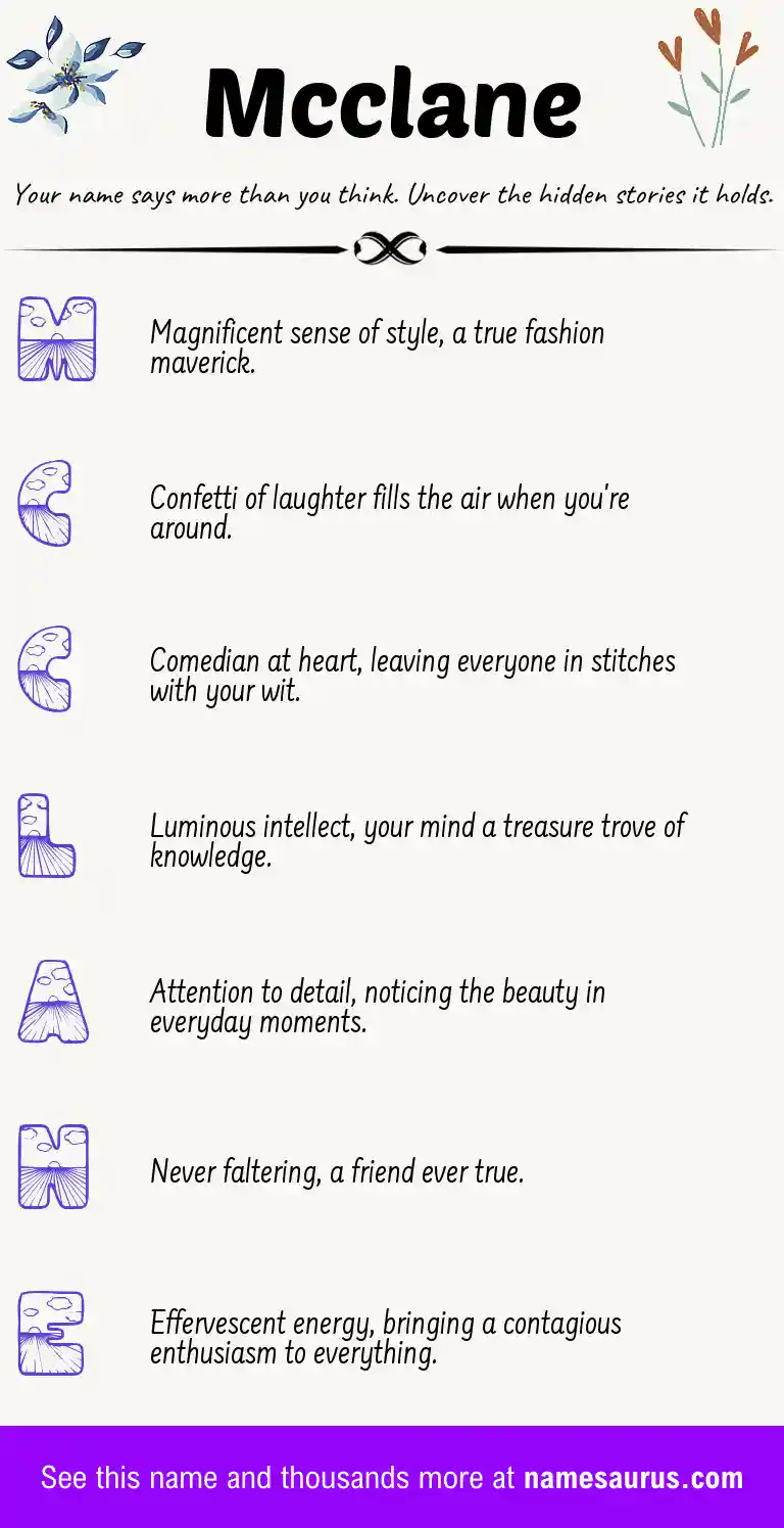 Acrostic poem about Mcclane.