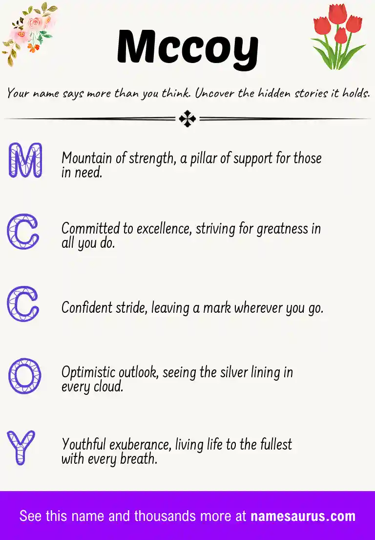 Acrostic poem about Mccoy.