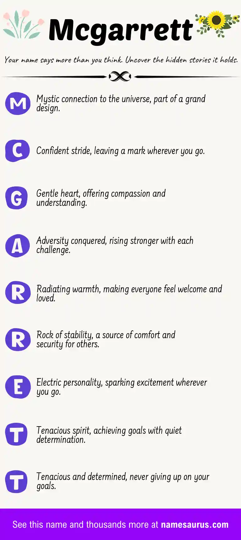 Acrostic poem about Mcgarrett.