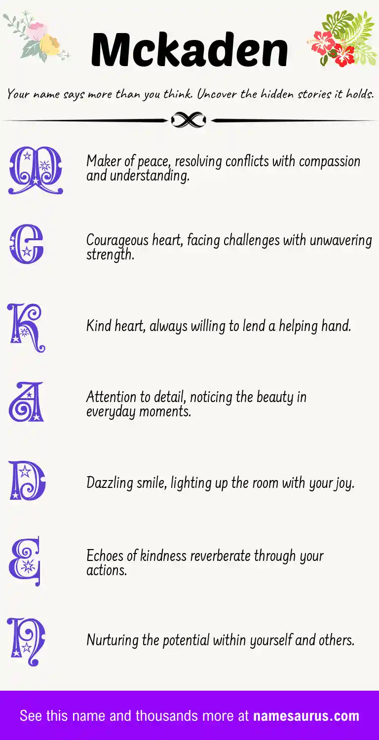 Acrostic poem about Mckaden.