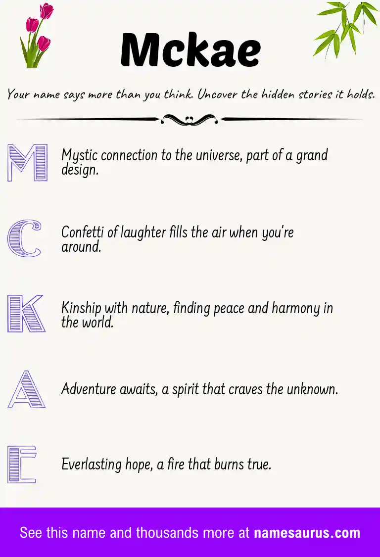 Acrostic poem about Mckae.
