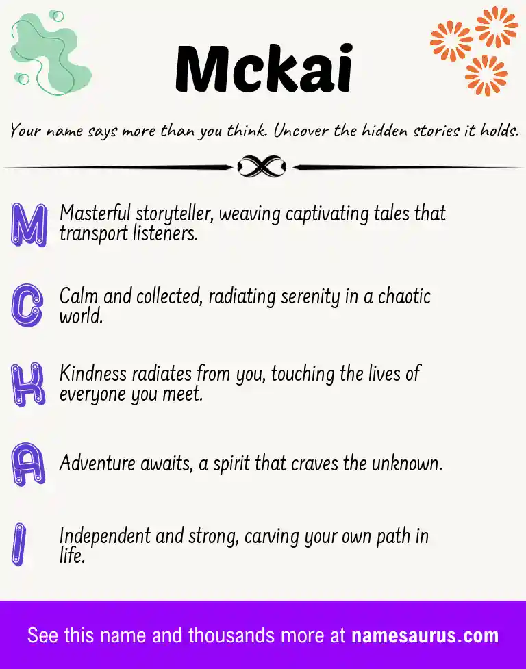 Acrostic poem about Mckai.