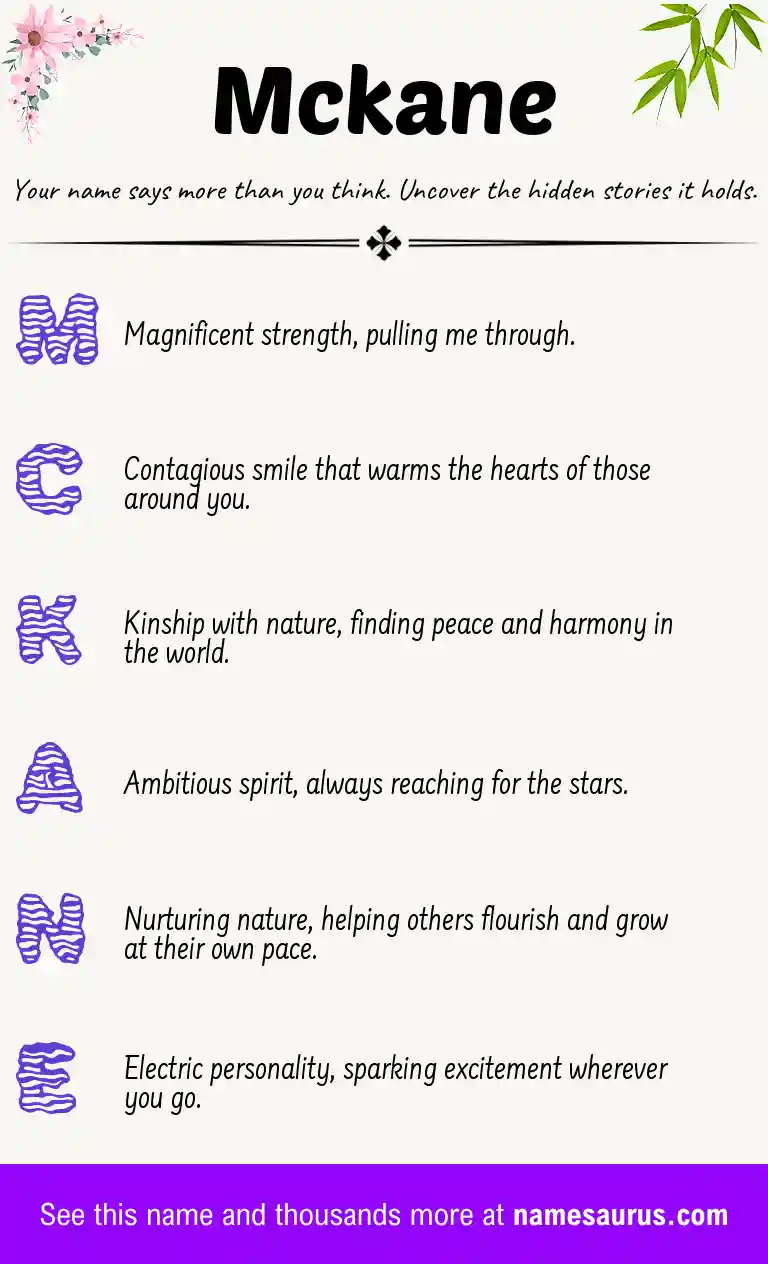 Acrostic poem about Mckane.
