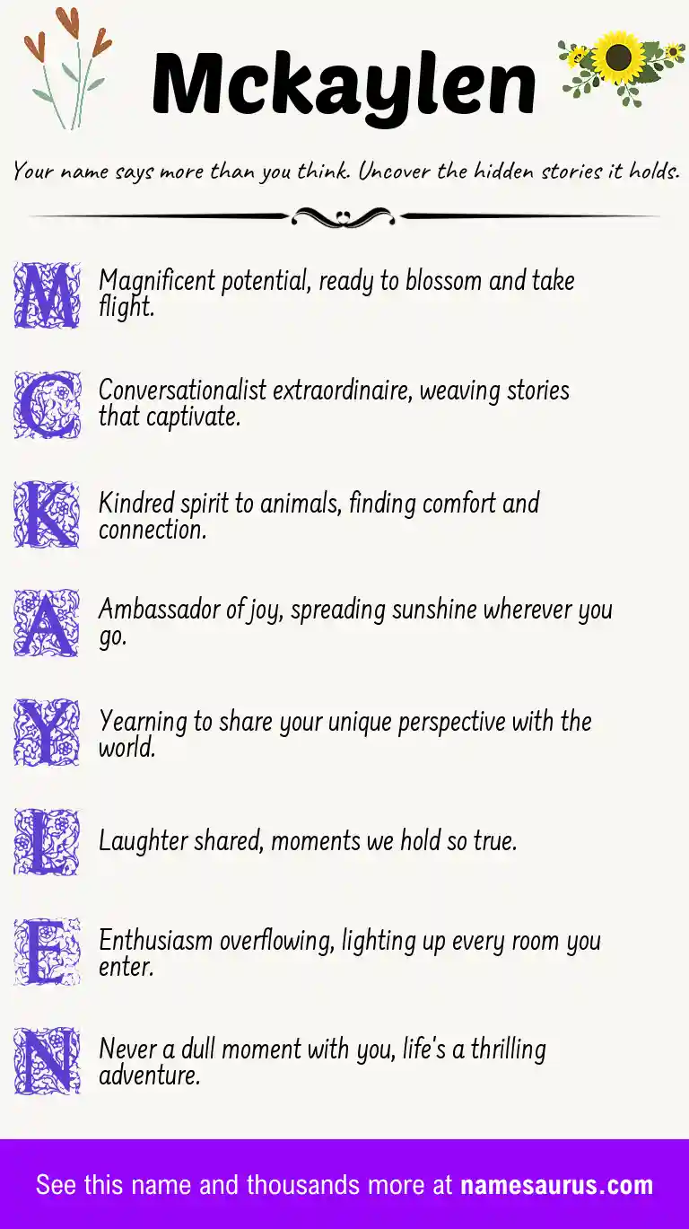 Acrostic poem about Mckaylen.